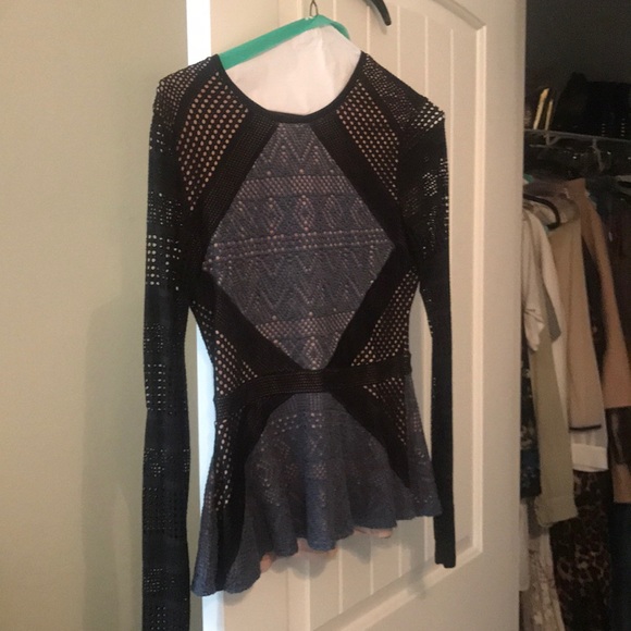 bcbg black lace top